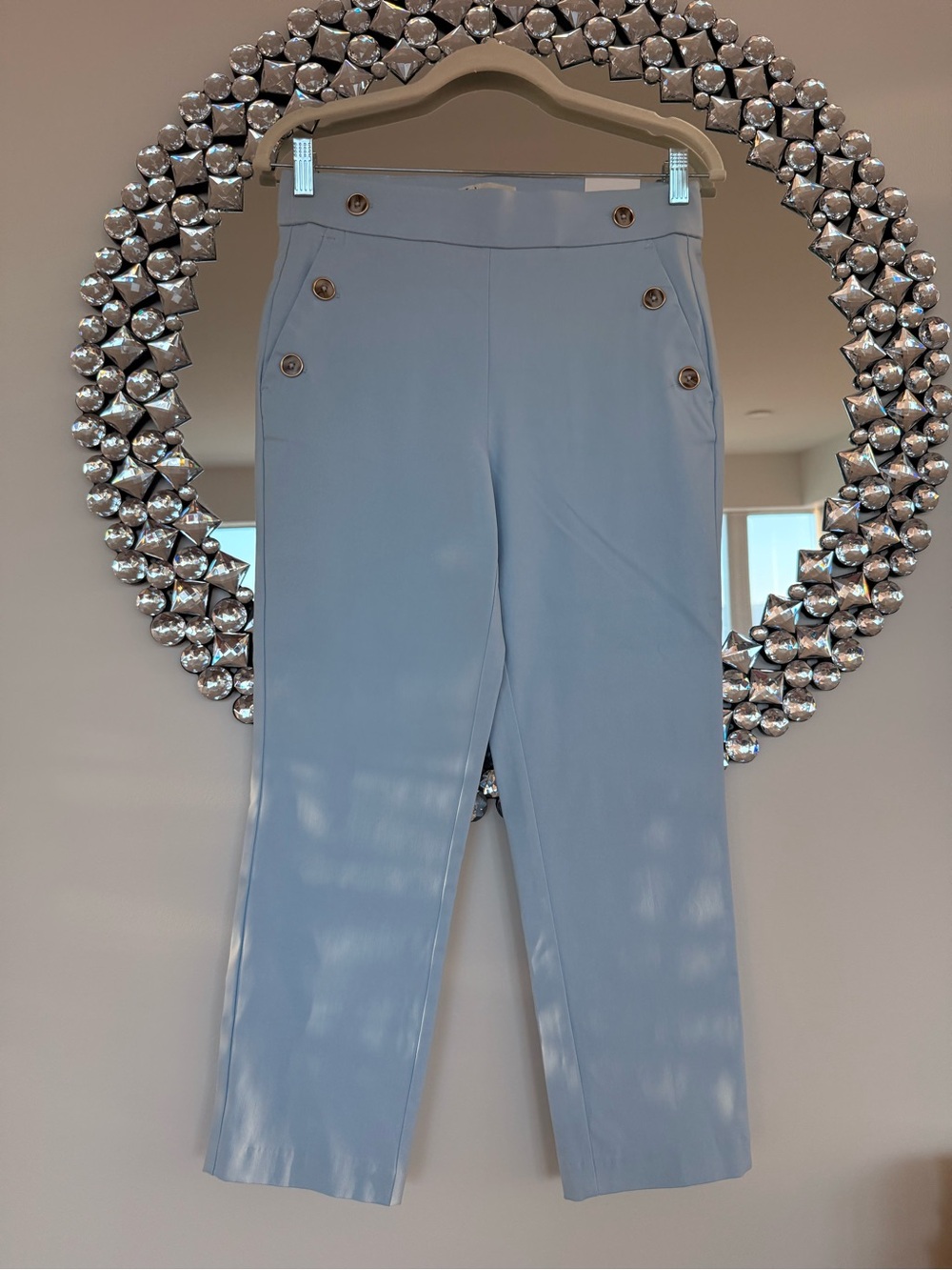 Light Blue Women's Sailor Button Pants